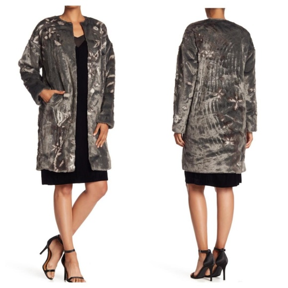 Elie Tahari Faux Fur Sammy Coat - Picture 1 of 8